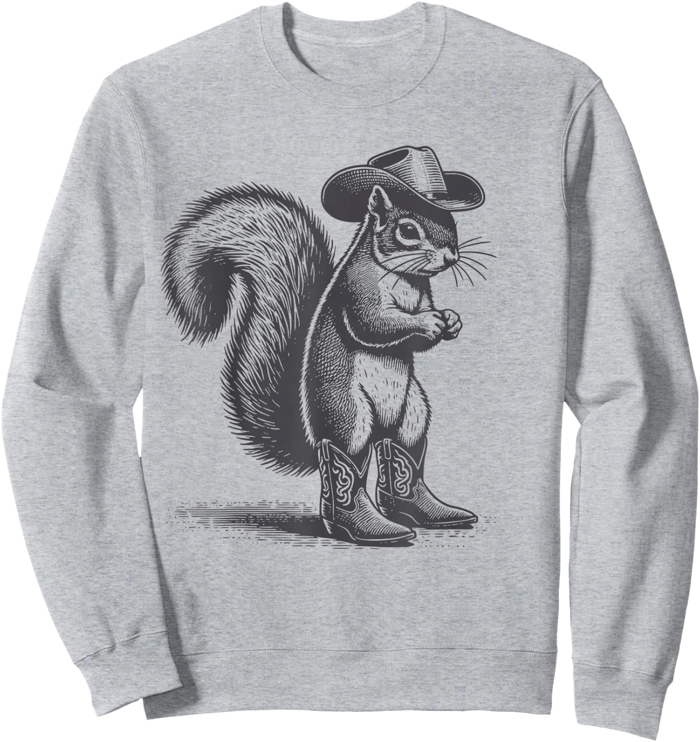 Vintage Squirrel Cowboy Cowgirl Squirrel Country Western Sweatshirt - Sweatshirt | Ash