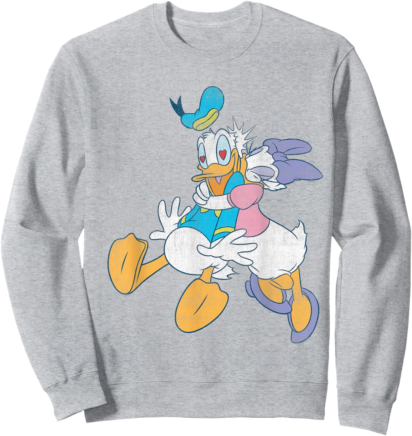 Donald Duck Daisy Kiss , White Sweatshirt - Sweatshirt | Ash