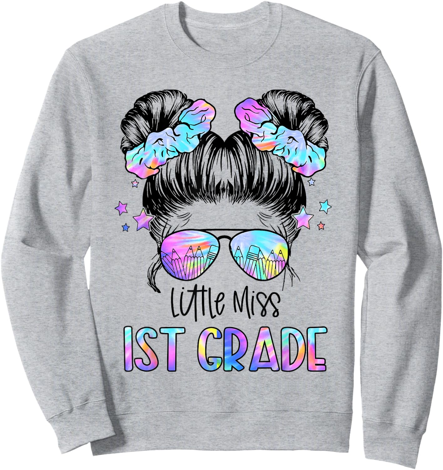 Little Miss 1st Grade First Day Of School First Grade Girls Sweatshirt - Sweatshirt | Ash
