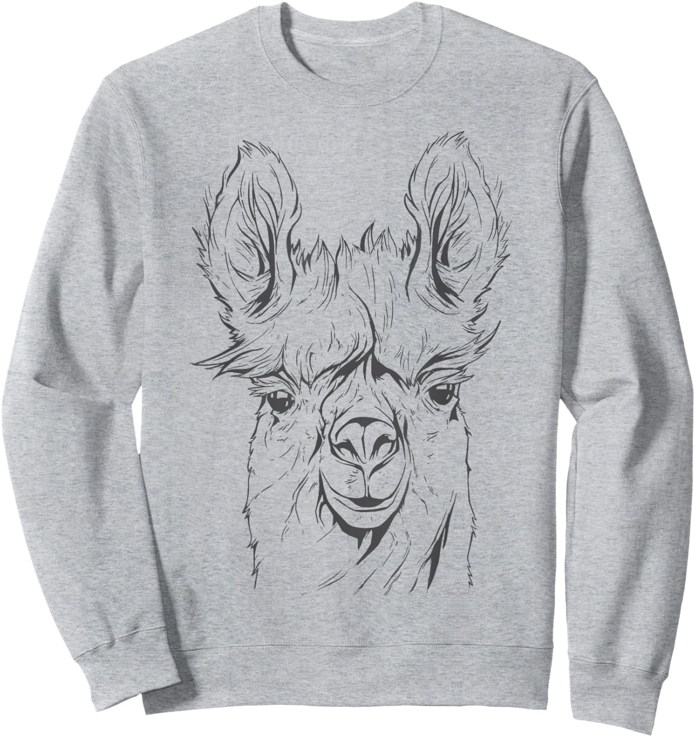 Llama Alpaca Line Art Sweatshirt - Sweatshirt | Ash