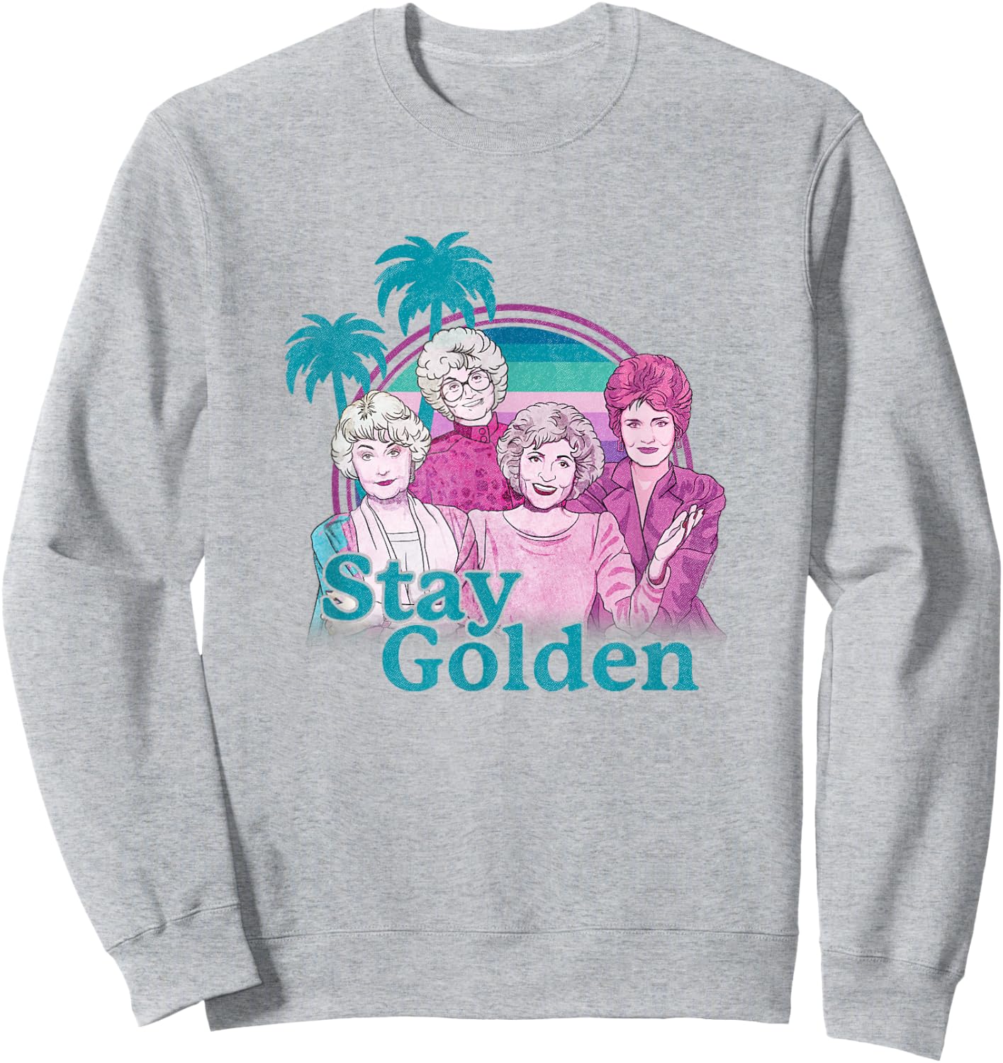 The Golden Girls Stay Golden Iconic Retro Animated Portrait , White Sweatshirt - Sweatshirt | Ash