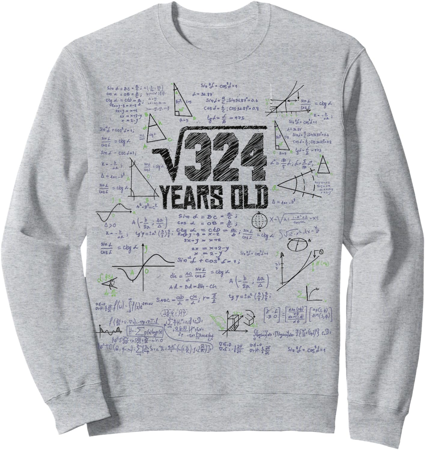 Square Root of 324 for Maths Geek 18th Birthday , White, s Sweatshirt - Sweatshirt | Ash