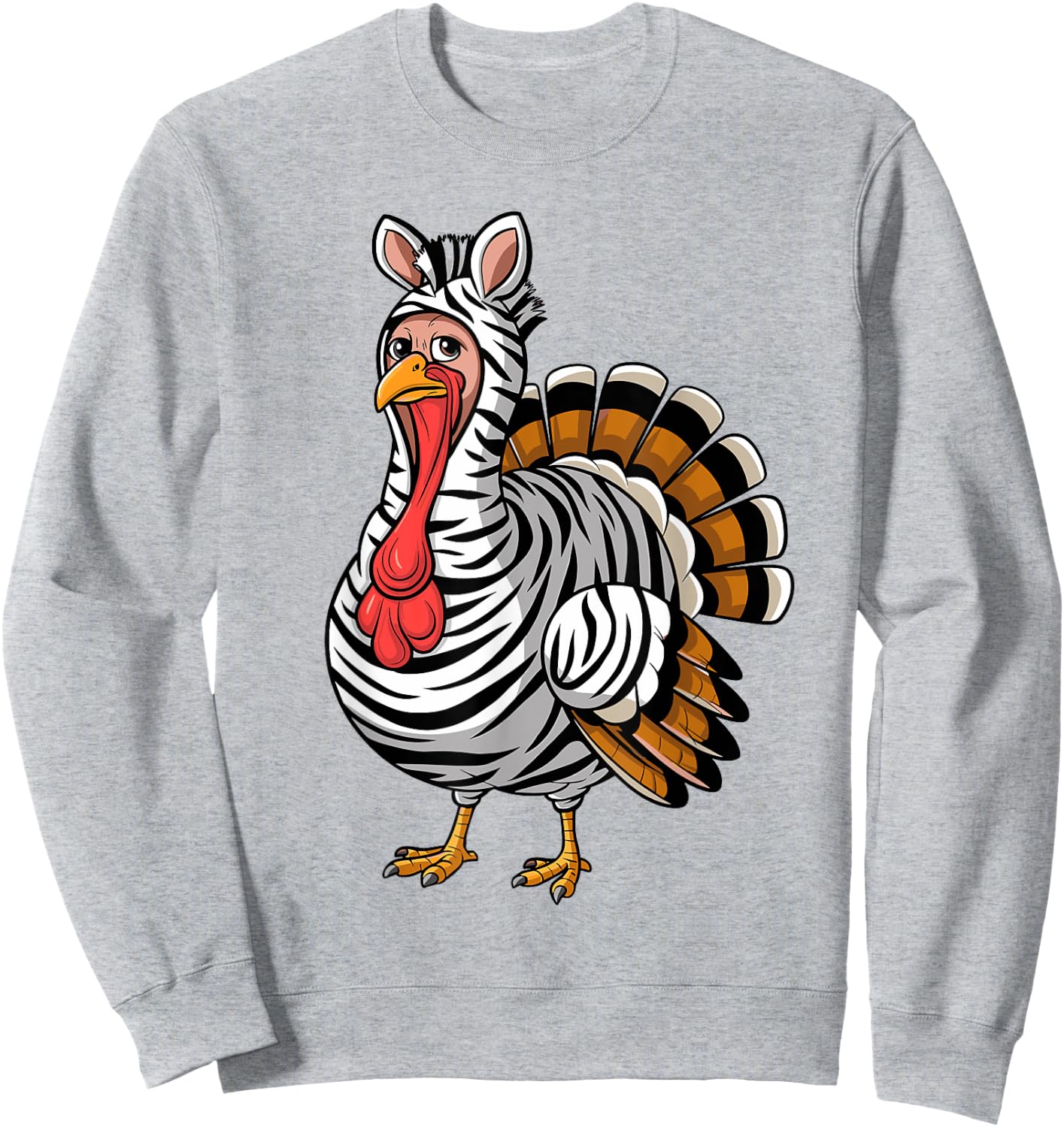 Funny Thanksgiving Turkey Fake Zebra Disguise Sweatshirt - Sweatshirt | Ash