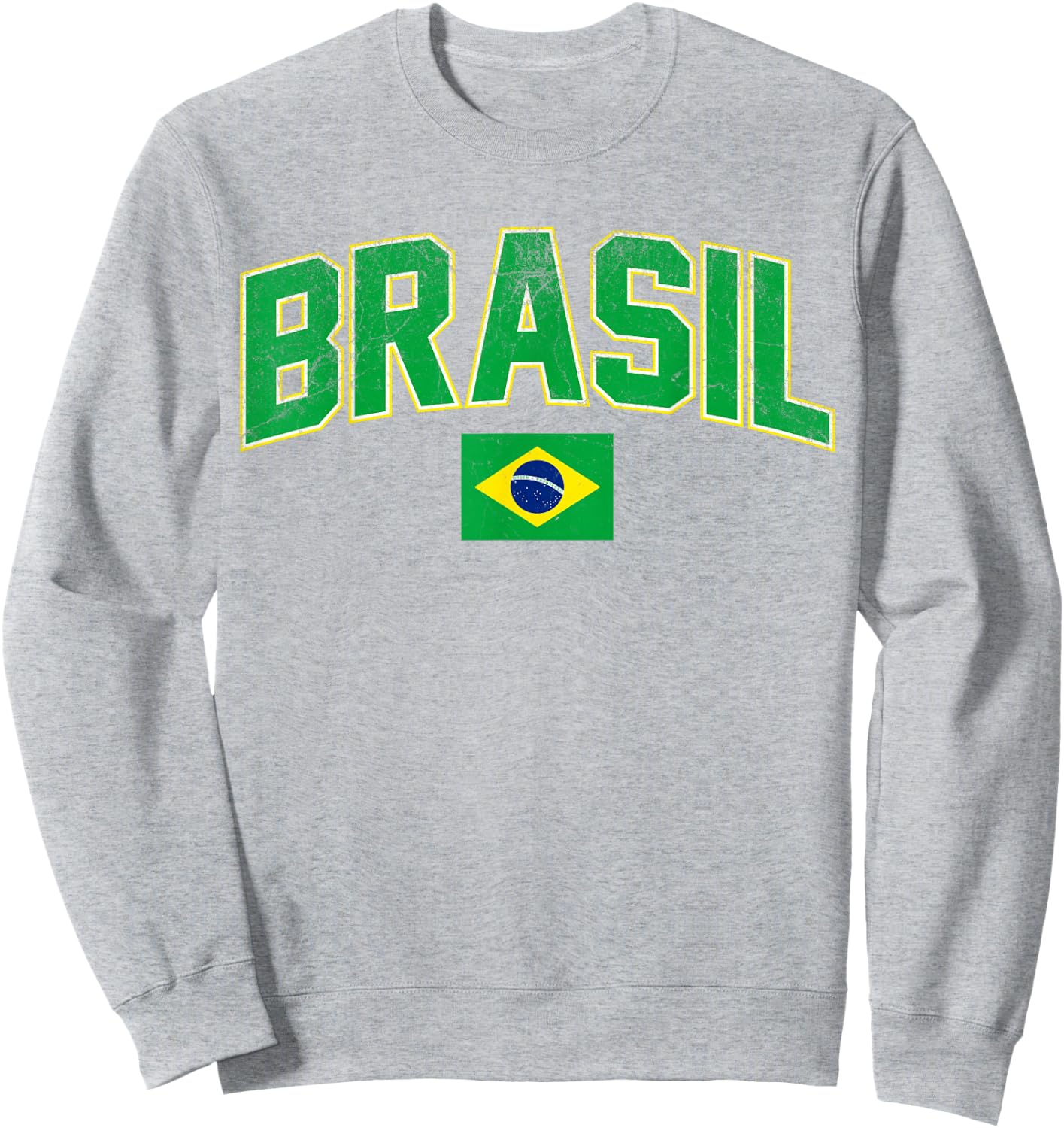 Brasil with Brazilian Flag Colors Men Women Kids Brazil Flag Sweatshirt - Sweatshirt | Ash