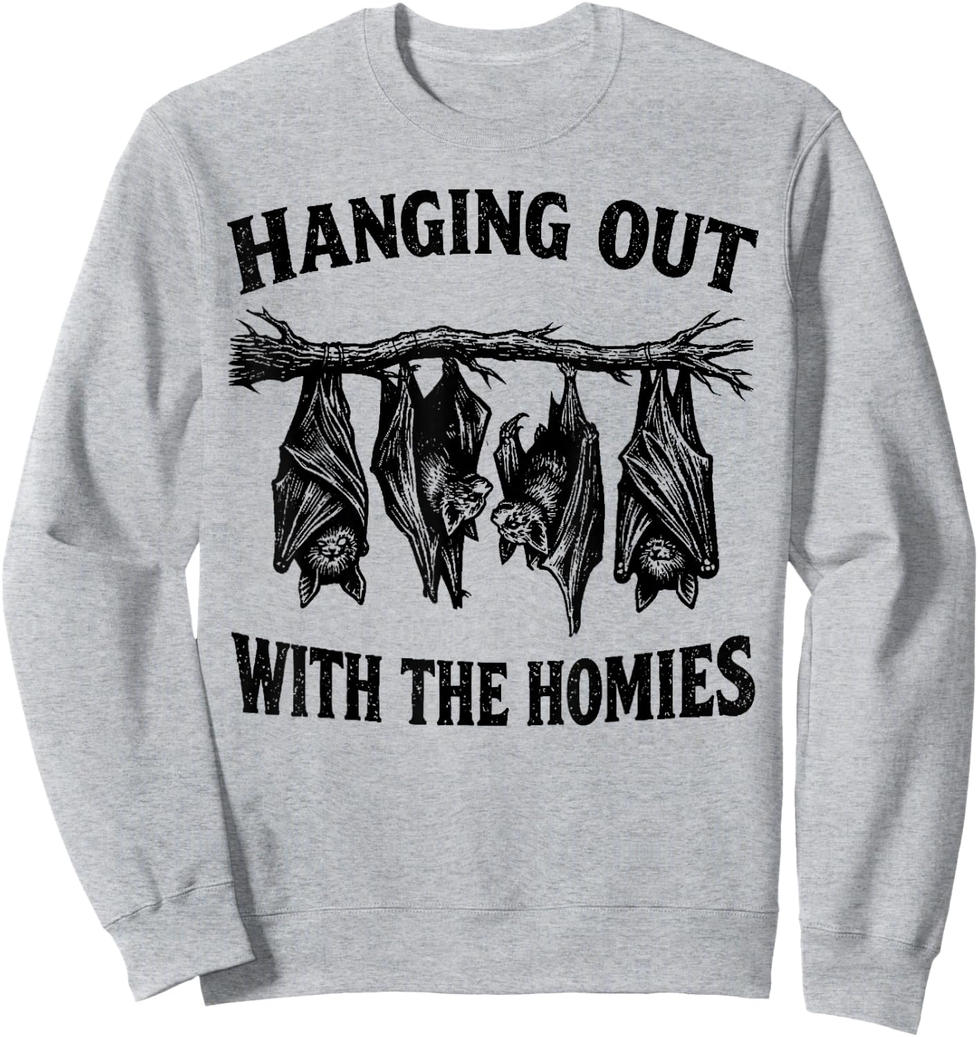 Mit den Homies abhängen, lustige Fledermäuse von Oben nach unten, dunkler Humor Sweatshirt - Sweatshirt | Ash