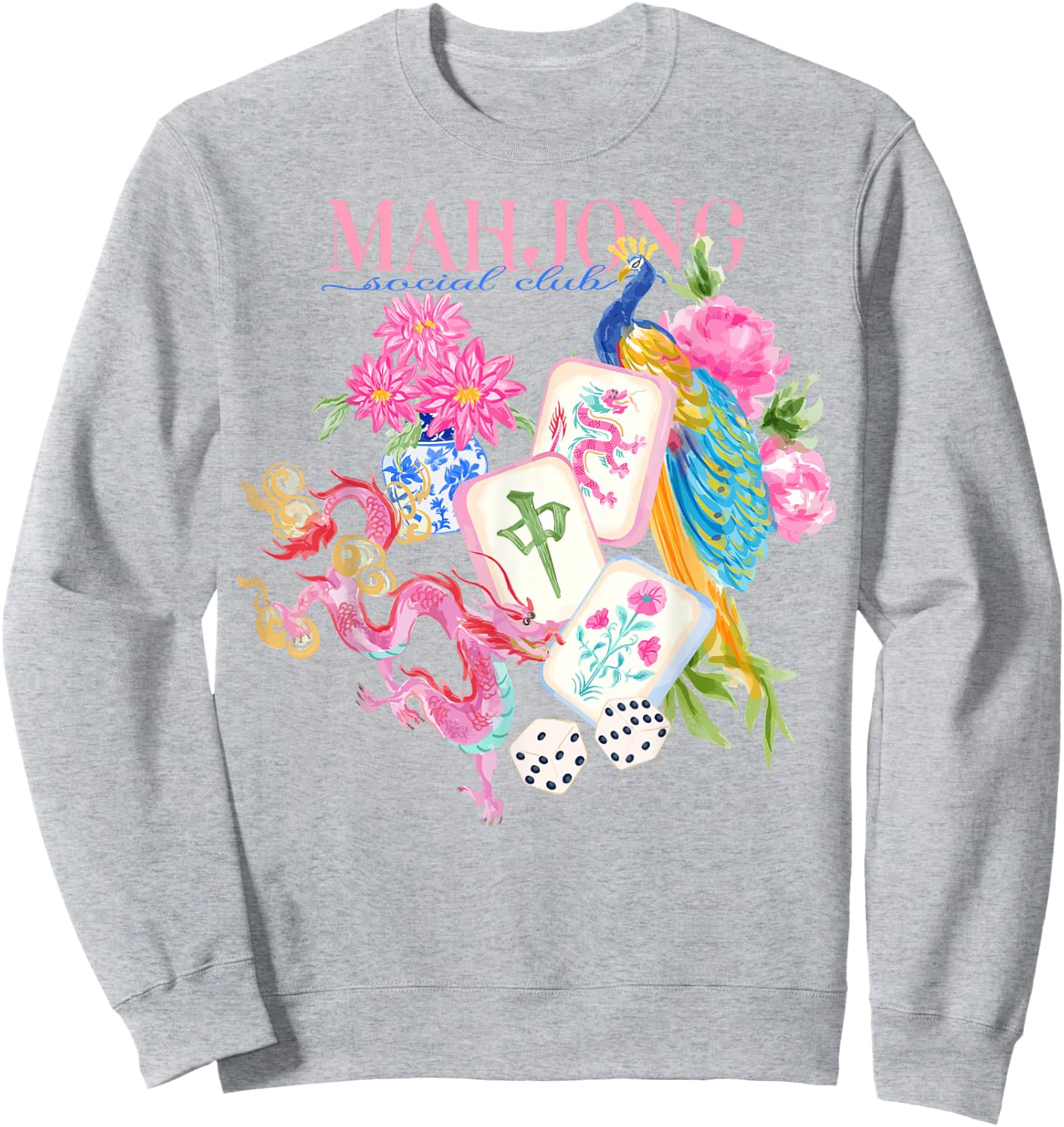 Mahj My Mahjong Era Funny Mahjong Love Playing Chinese Game Sweatshirt - Sweatshirt | Ash