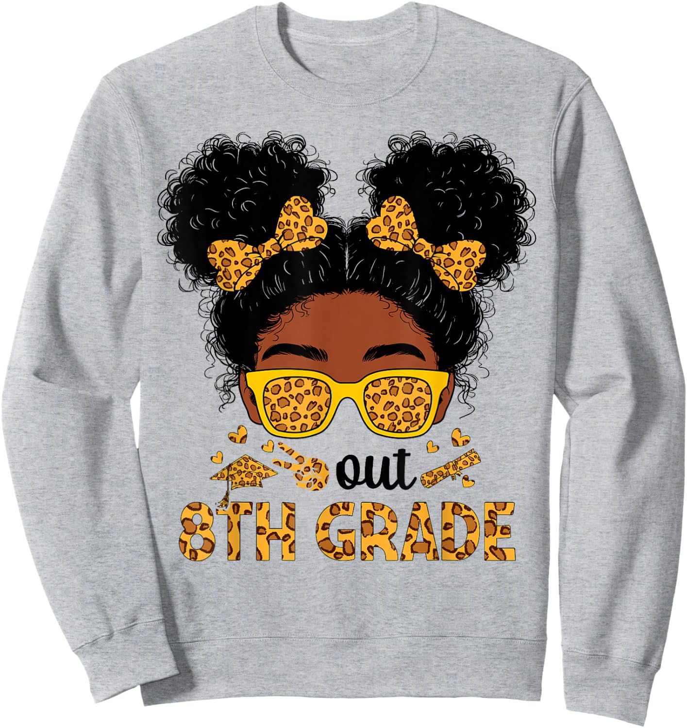 8th Grade Graduation Black Girls Shirt Peace Out 8th Grade Sweatshirt - Sweatshirt | Ash