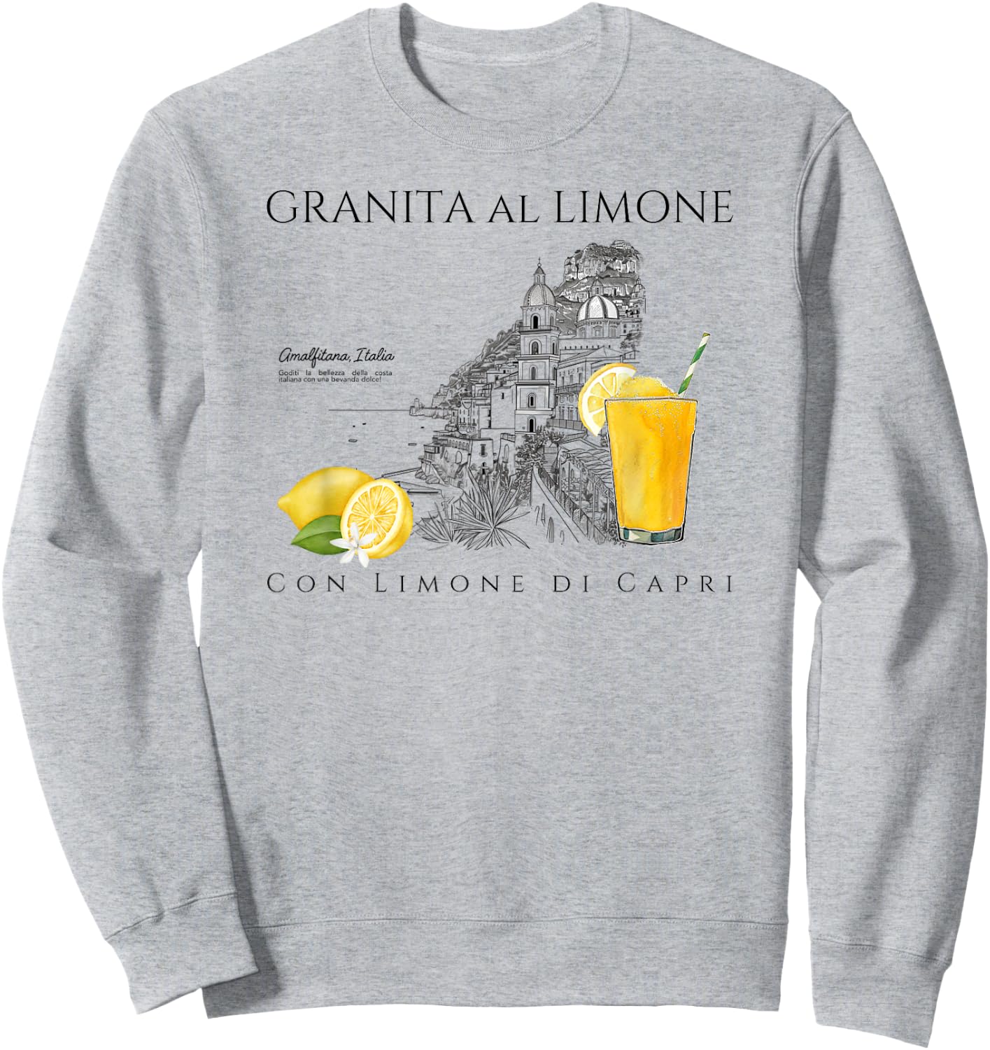 Amalfi Coast Lemons Granita al Limone, Capri Italy , white, S Sweatshirt - Sweatshirt | Ash