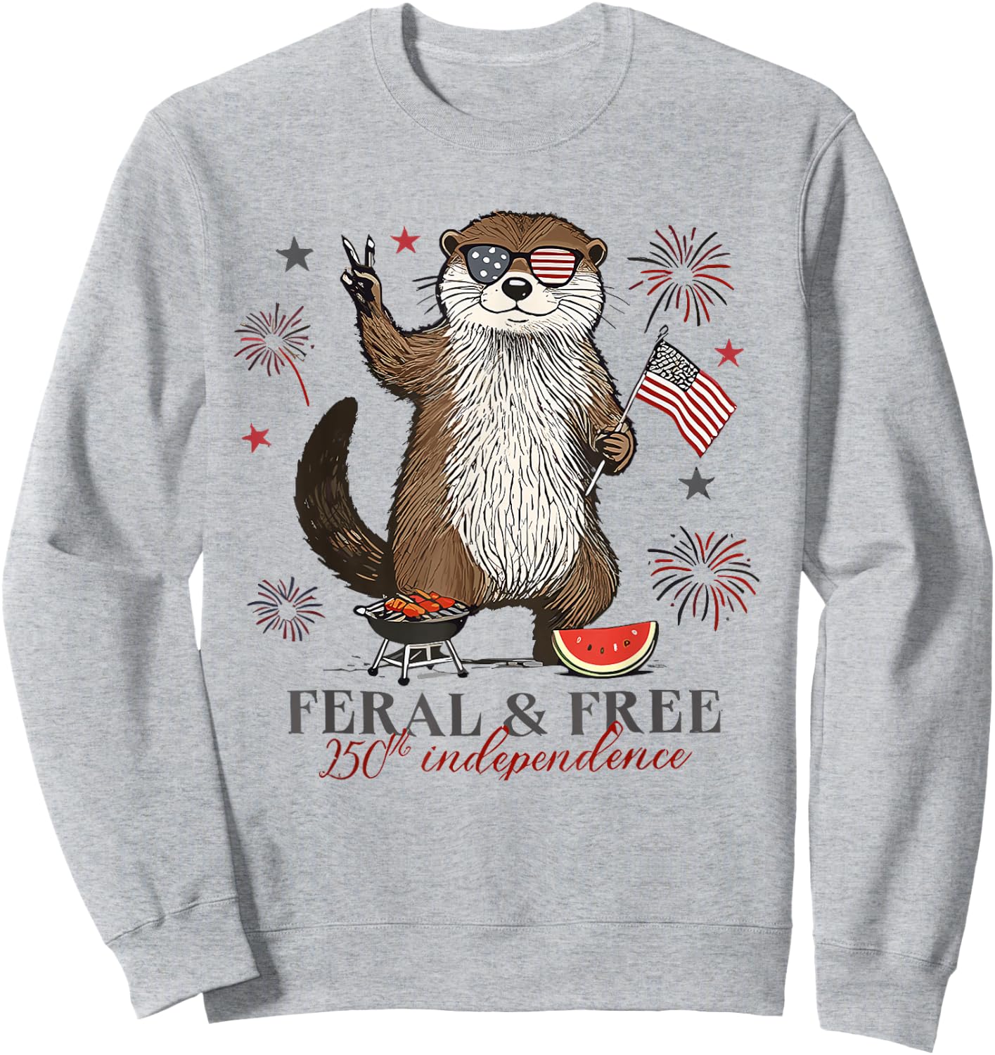 Feral and Free Otter Sweatshirt - Sweatshirt | Ash