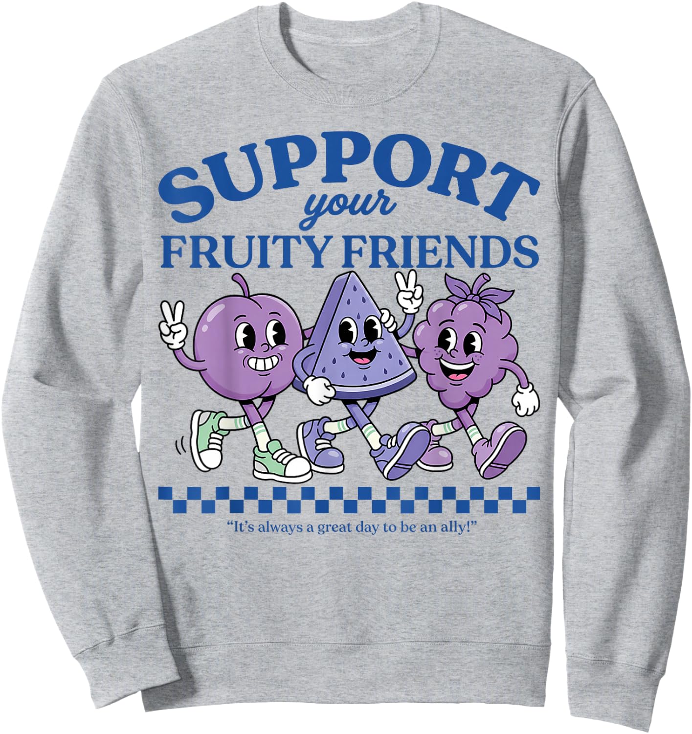 Support Your Fruity Friends Love Wins Gay Pride LGBTQ Month Sweatshirt - Sweatshirt | Ash