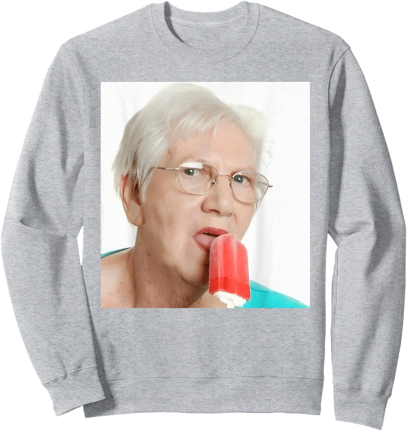 GRANDMA JUST LICK IT. grandma licks ice meme lovers ice summer , white, S Sweatshirt - Sweatshirt | Ash