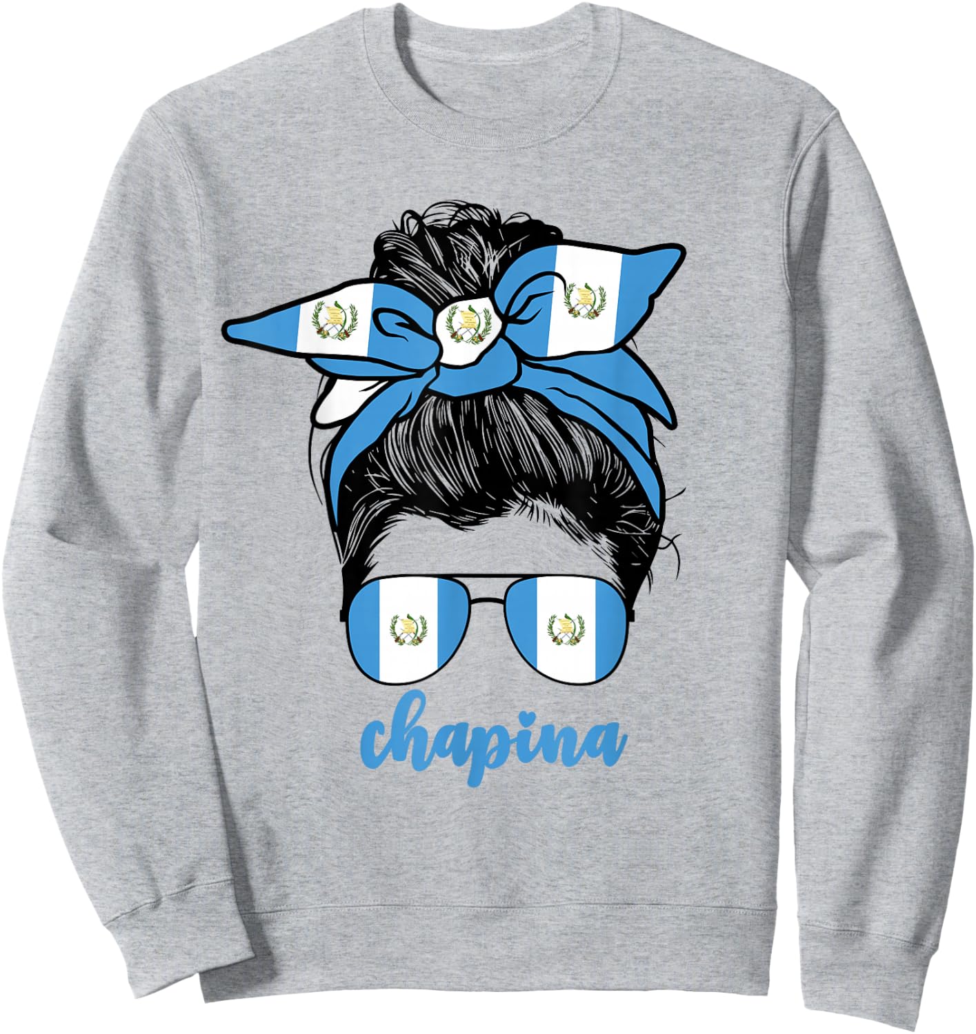 Chapina Guatemalan Women Girls Guatemala Flag Girl Woman Sweatshirt - Sweatshirt | Ash