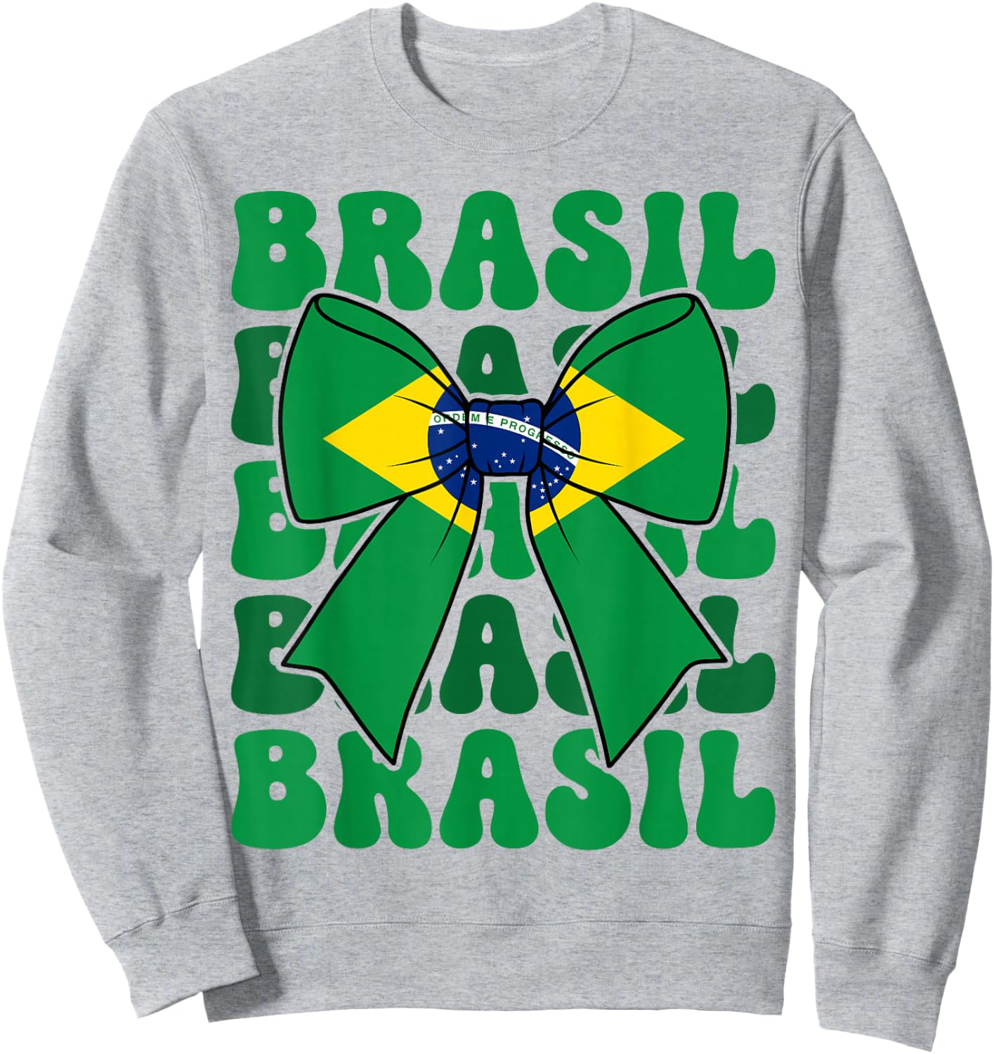Brasil Coquette Bow Brazil Flag Brasileira Brazilian Girl Sweatshirt - Sweatshirt | Ash