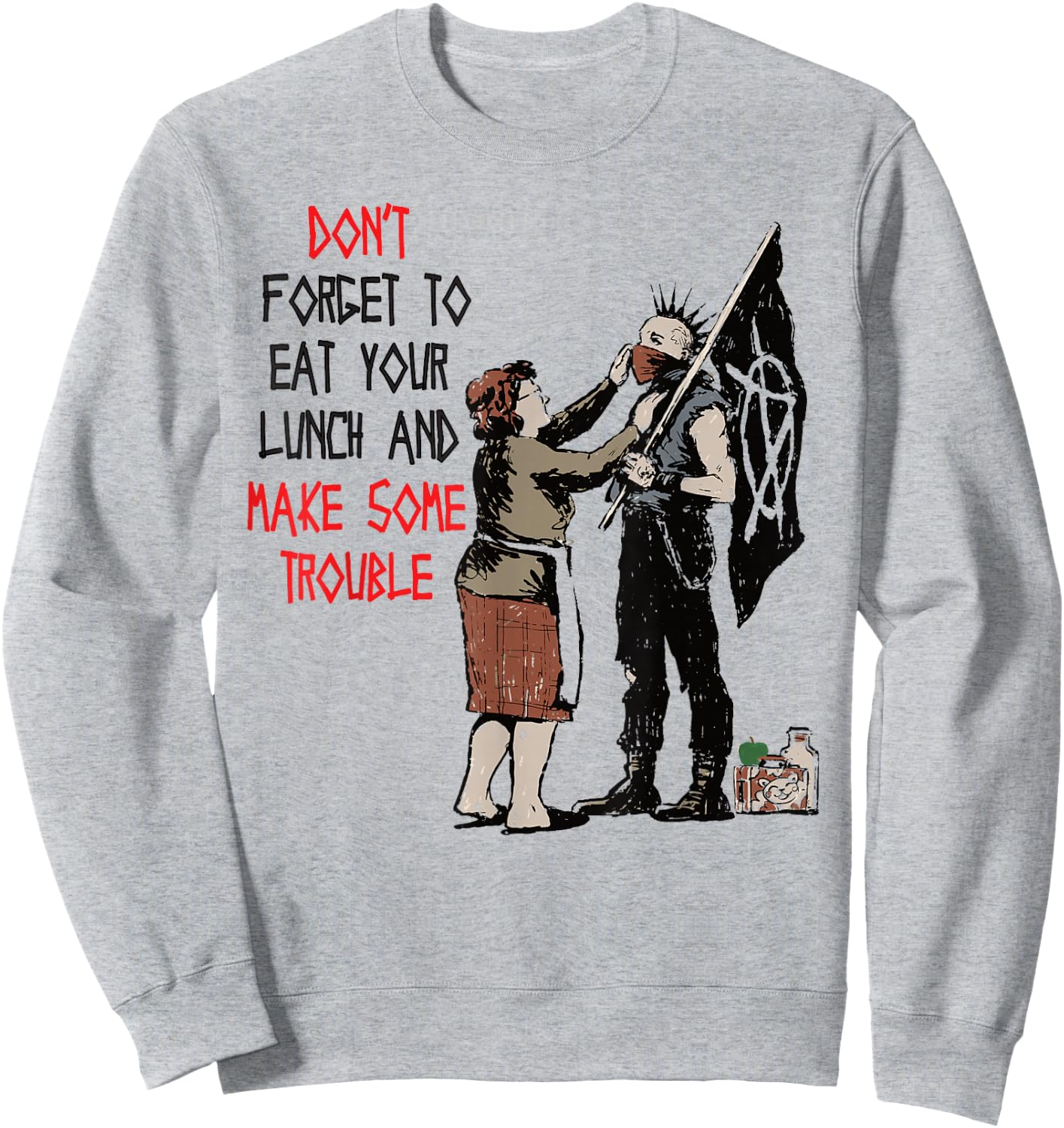 Punk Rebel Revolution Costume Anarchy Flag Sign Symbol Punk Sweatshirt - Sweatshirt | Ash
