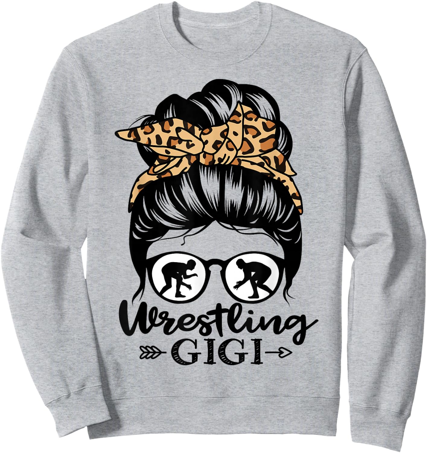 Wrestling Gigi Messy Bun Hair Funny Wrestler Gigi Sweatshirt - Sweatshirt | Ash