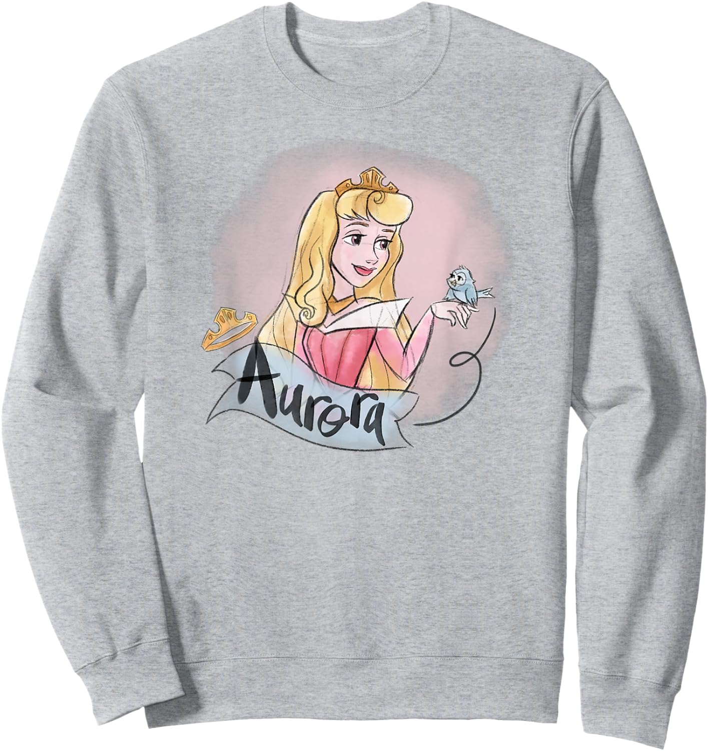 Disney Sleeping Beauty Princess Aurora in Dress Pink , white, S Sweatshirt - Sweatshirt | Ash