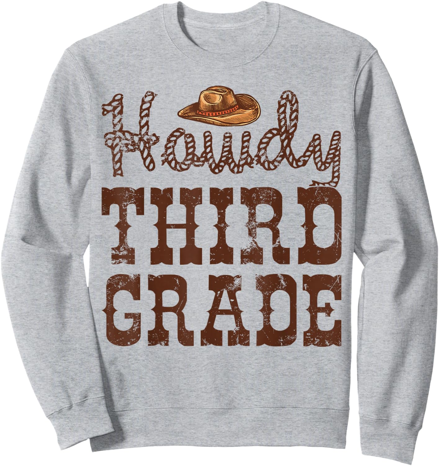 Howdy Third Grade Teacher Cowboy Cowgirl Back to School Sweatshirt - Sweatshirt | Ash