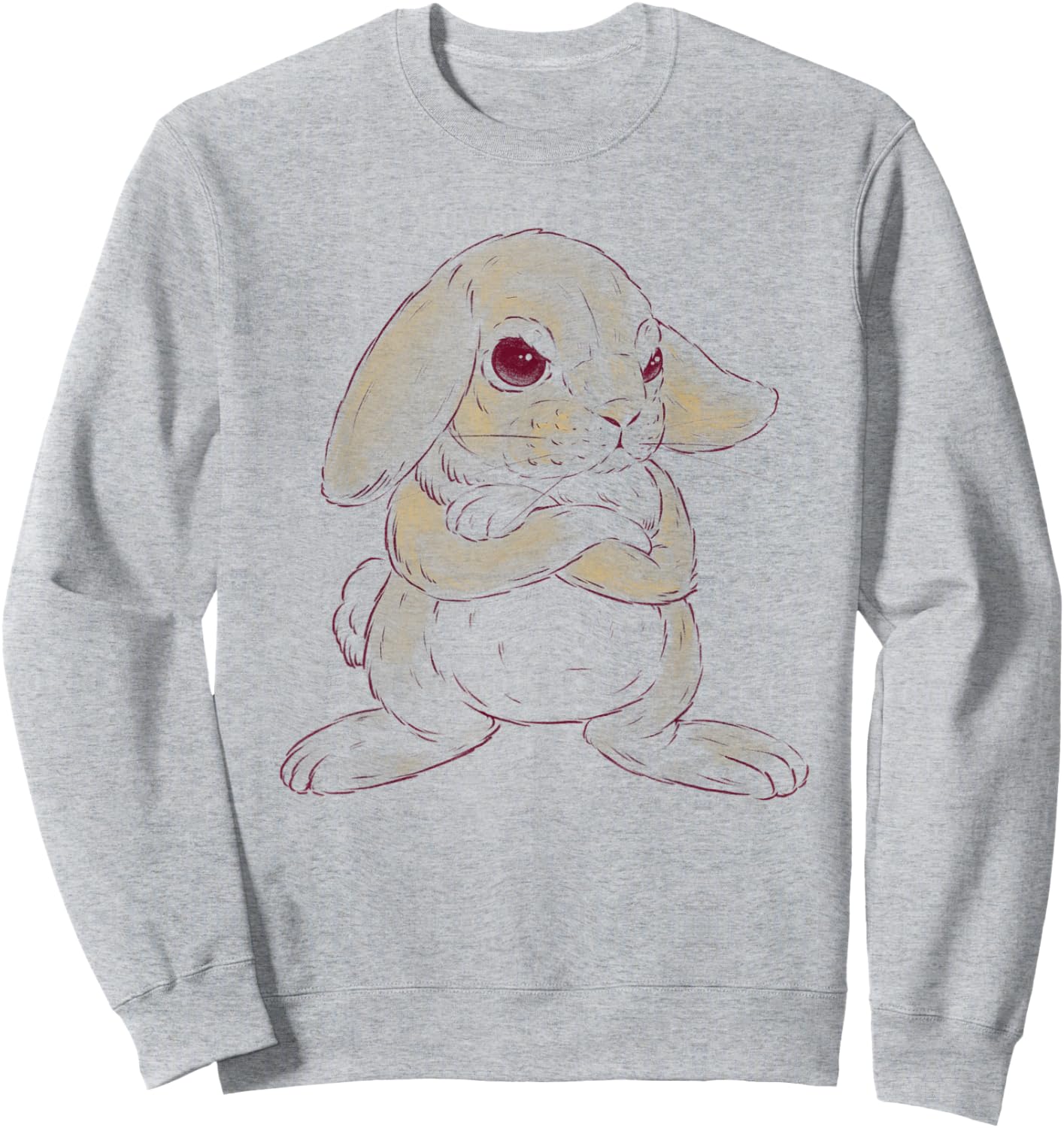Cute Angry Bunny Sweatshirt - Sweatshirt | Ash