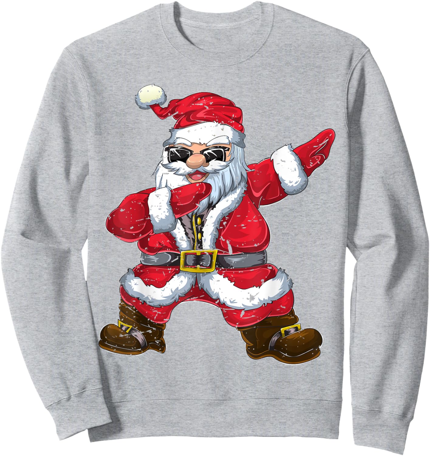 Vintage Christmas Boys Kids Men Xmas Gifts Dabbing Santa Sweatshirt - Sweatshirt | Ash