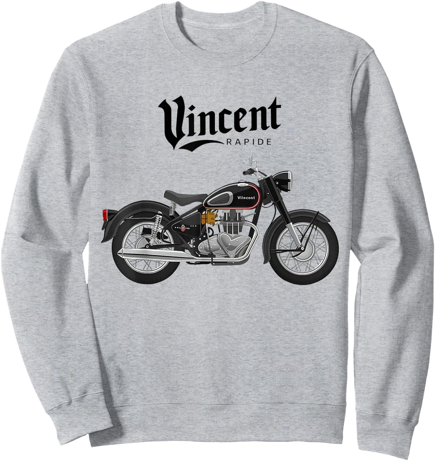 Vincent Rapide Vintage Motorcycle Graphic T Shirt, white, S Sweatshirt - Sweatshirt | Ash