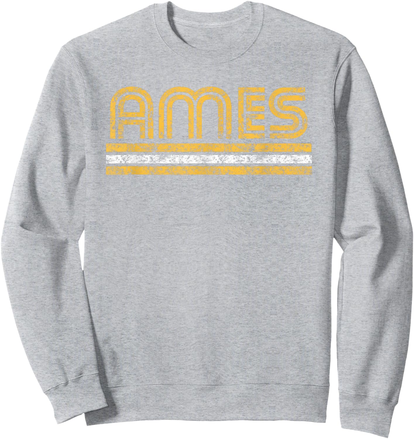 Ames Iowa Retro Vintage Curve Sweatshirt - Sweatshirt | Ash