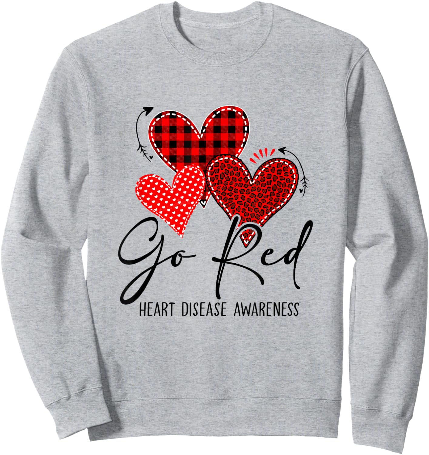 Go Red For Heart Disease Awareness Month Leopard Sweatshirt - Sweatshirt | Ash