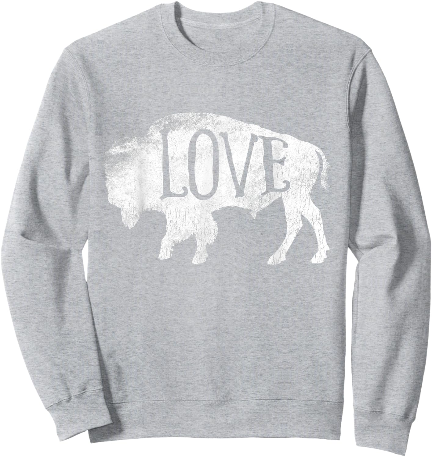 American Vintage Buffalo Silhouette Love Bison Sweatshirt - Sweatshirt | Ash