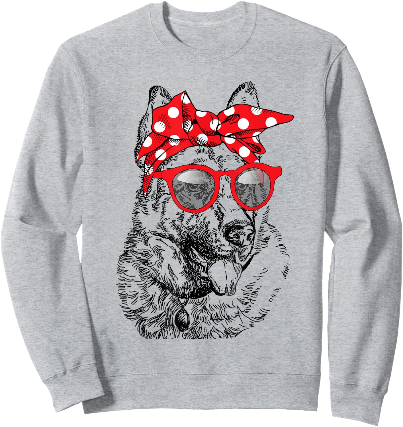 German Shepherd Dog Mom Bandana Sunglasses Mother's Day Sweatshirt - Sweatshirt | Ash