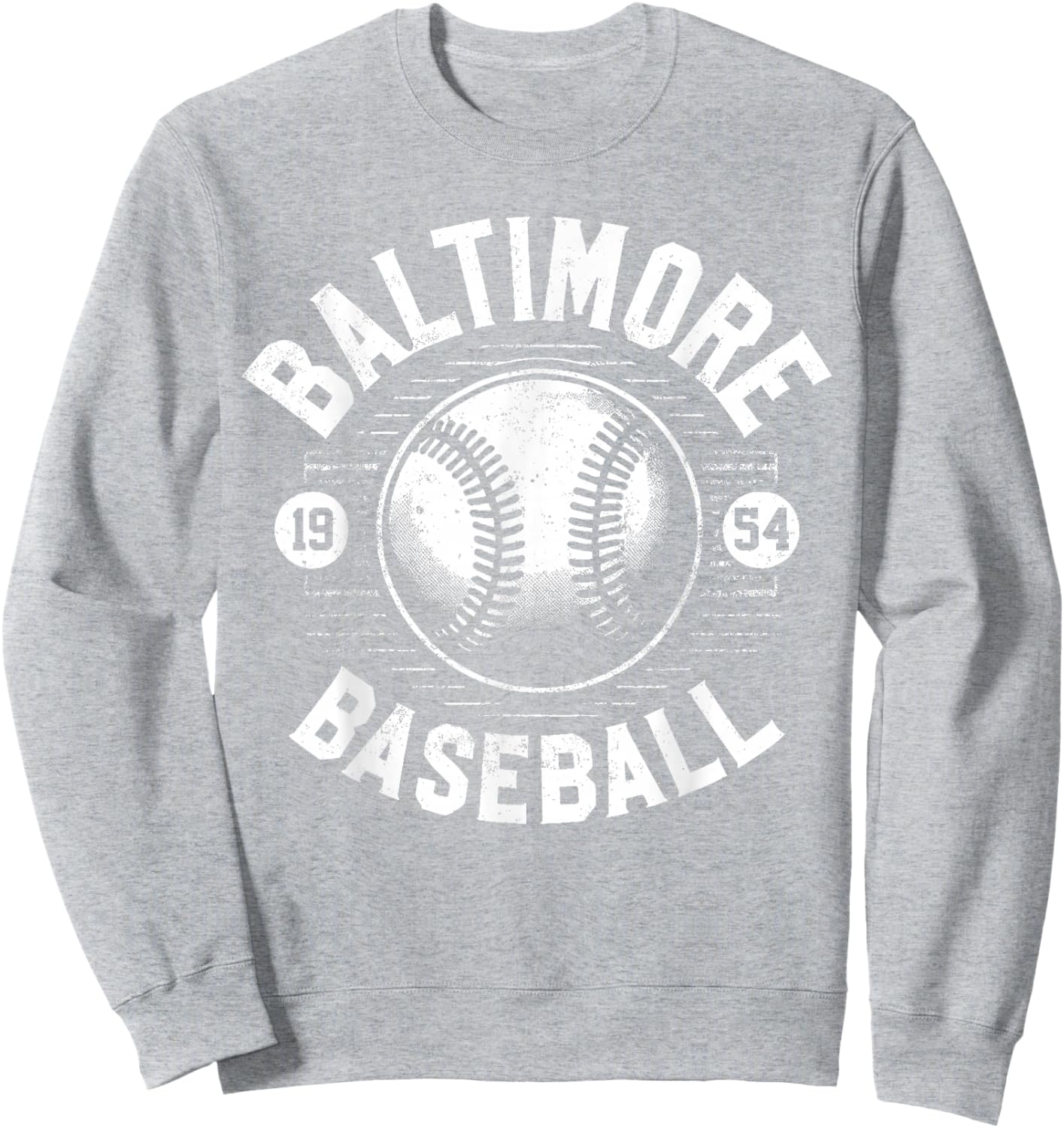 Baltimore Baseball Retro Vintage Design Baseball Lover Sweatshirt - Sweatshirt | Ash
