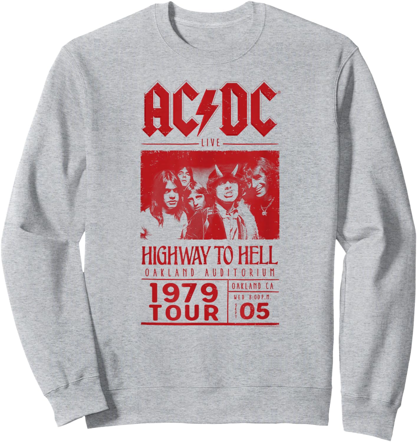ACDC Live Oakland Auditorium Rock Music Band , gray Sweatshirt - Sweatshirt | Ash