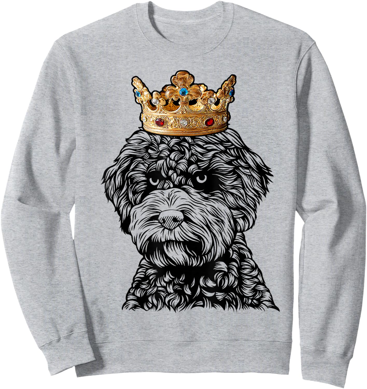 Lagotto Romagnolo Dog Wearing Crown Sweatshirt - Sweatshirt | Ash