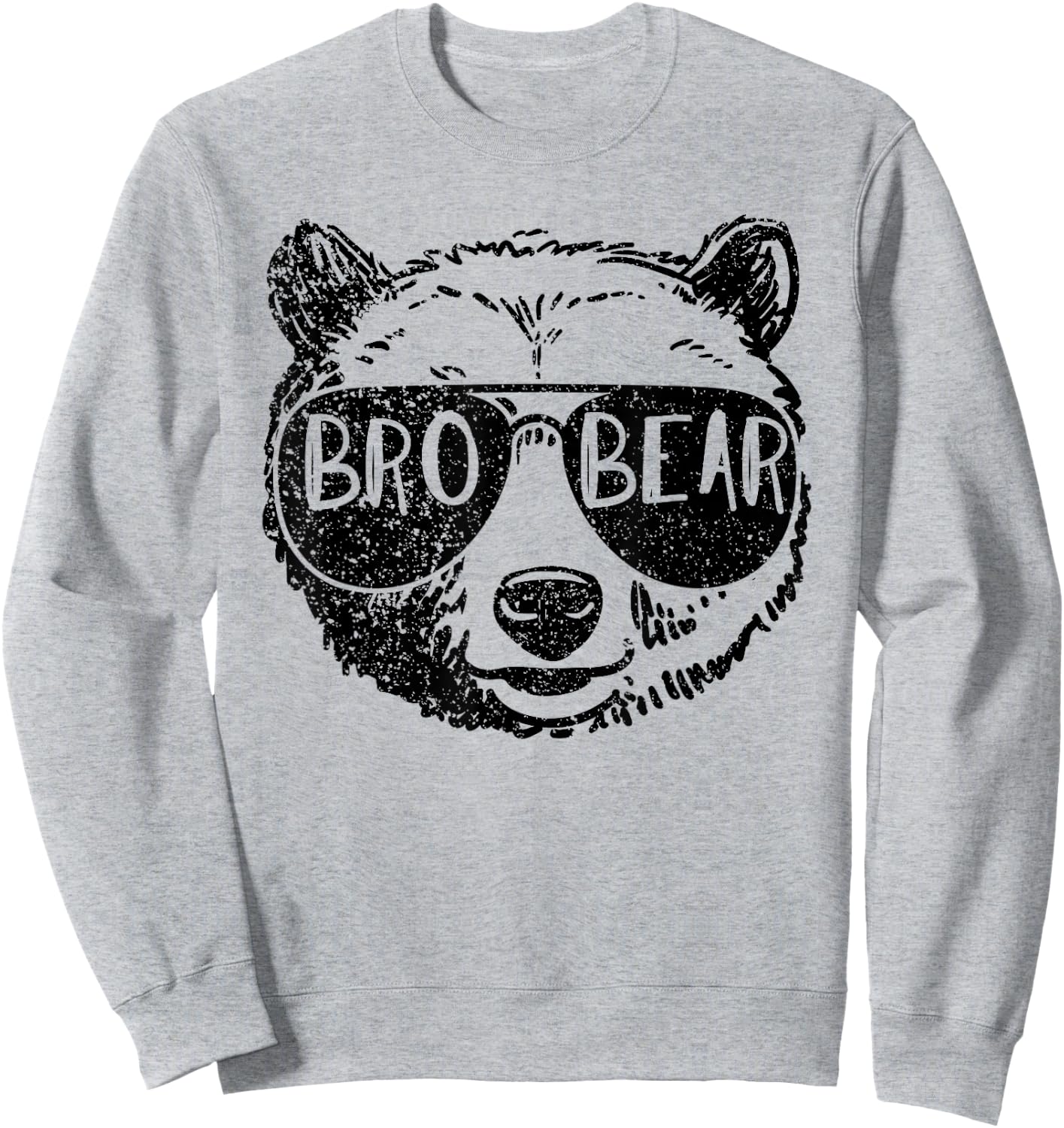 Brother Bear Face Sunglasses Big Little Brother Father's Day Sweatshirt - Sweatshirt | Ash