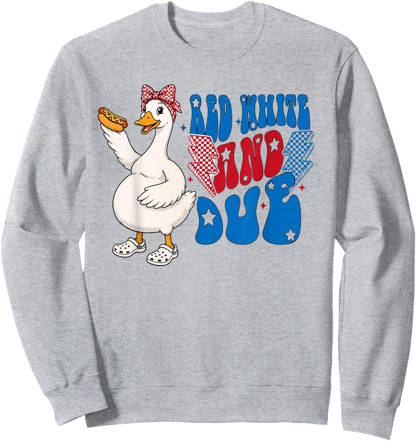Red White, and Due Goose Pregnant 4th July Baby Reveal Sweatshirt - Sweatshirt | Ash