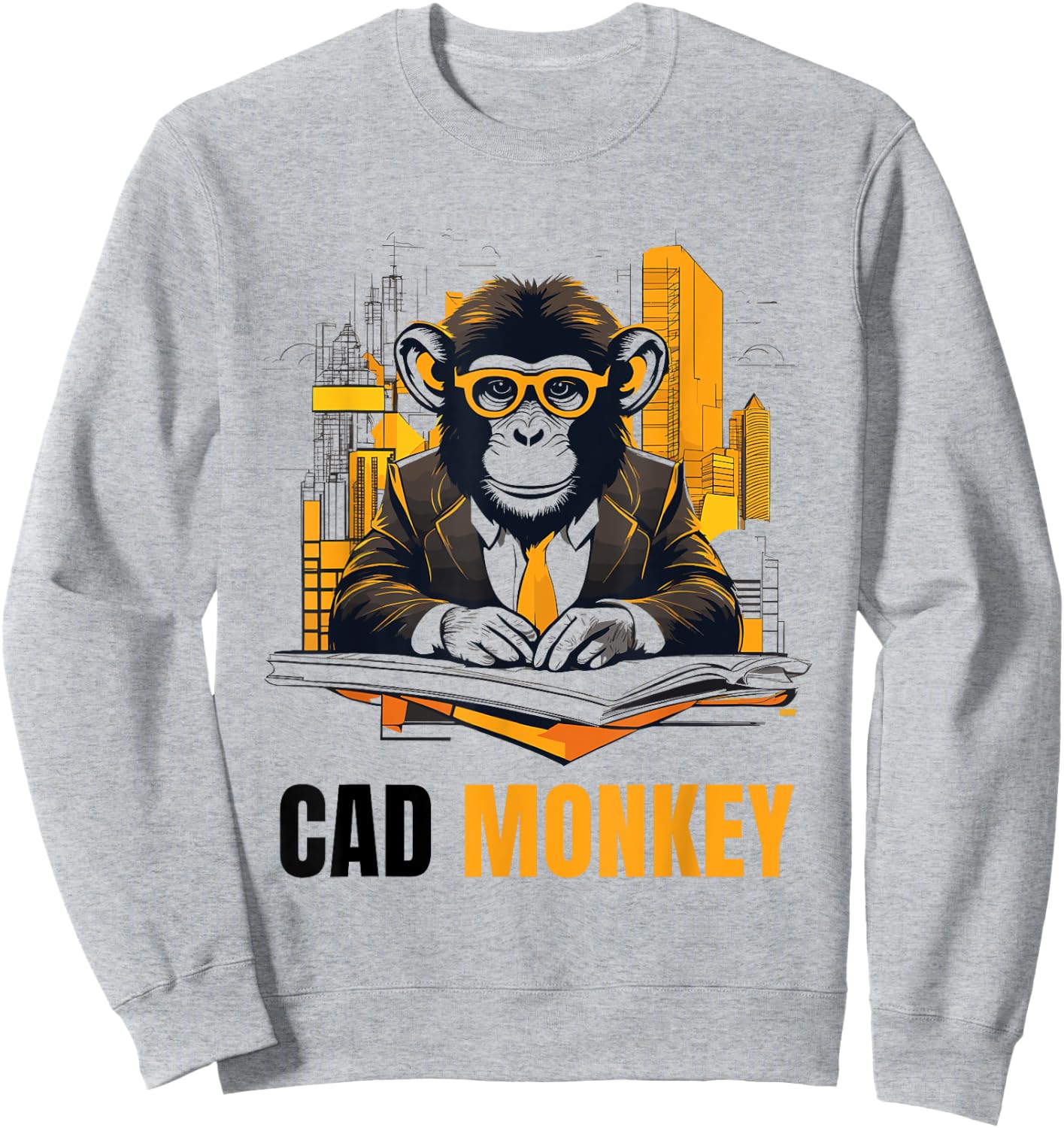 Architect Cad Monkey Architecture Student Apprenticeships Sweatshirt - Sweatshirt | Ash
