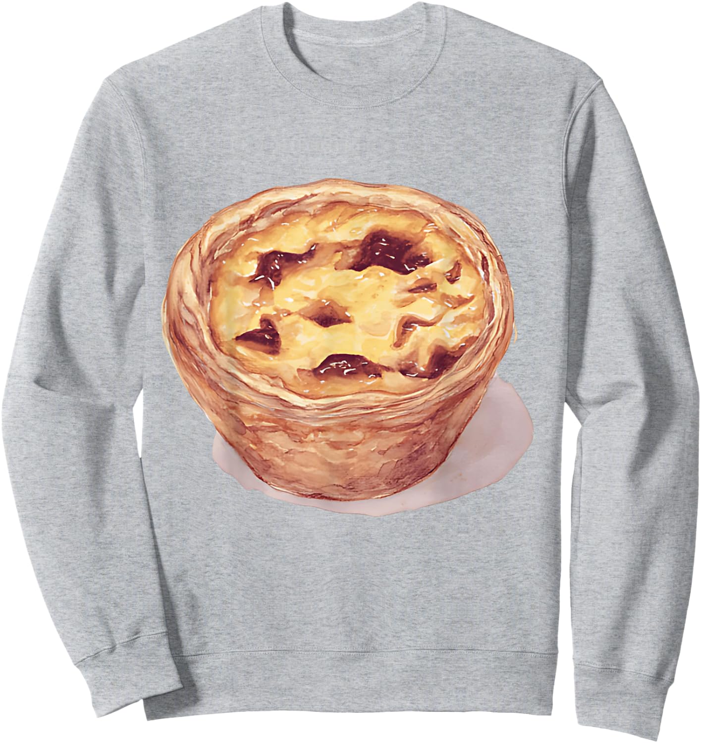 Delicious Portuguese Egg Pie Pastel De Nata , white, S Sweatshirt - Sweatshirt | Ash