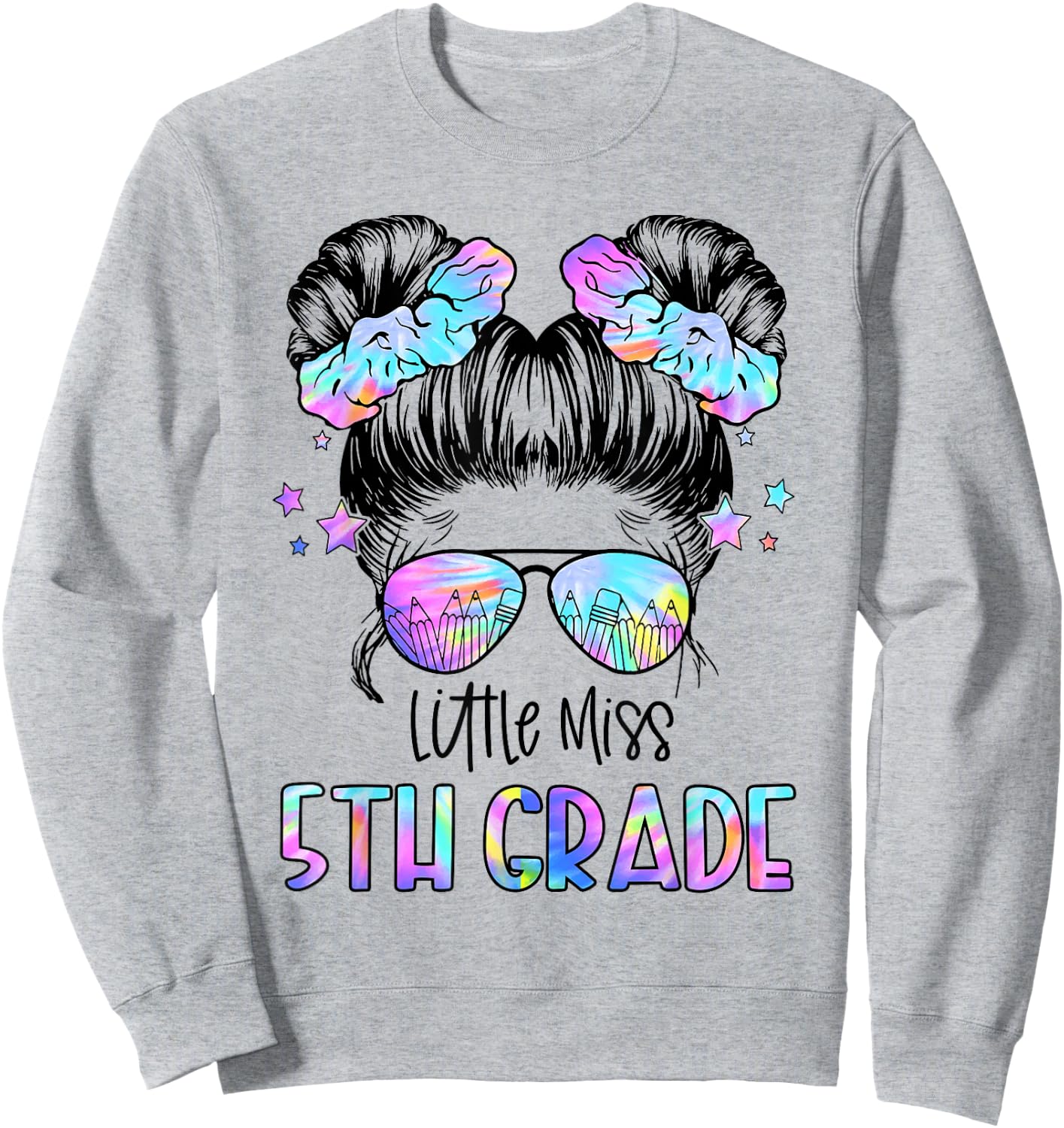 Little Miss 5th Grade First Day Of School Fifth Grade Girls Sweatshirt - Sweatshirt | Ash