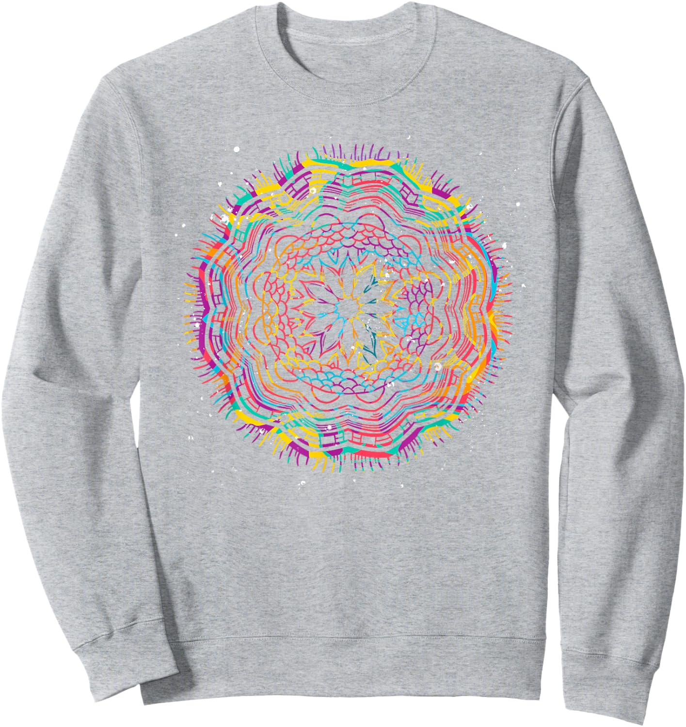 Bohemian Fractal Geometry Yogi Spiritual Mandala Sweatshirt - Sweatshirt | Ash