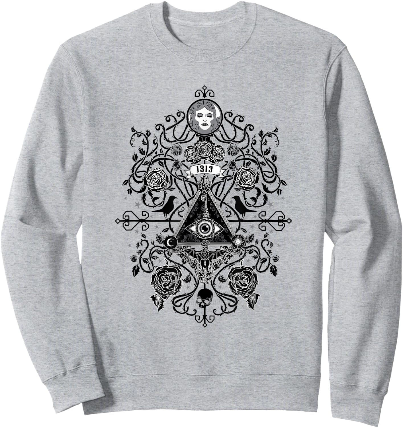 The Haunted Mansion 1313 Disneyland DR All Seeing Eye Symbol Sweatshirt - Sweatshirt | Ash