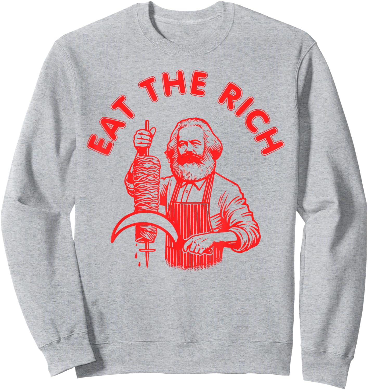 Eat the rich - Karl Marx Eat Doner Kebab Rich , White Sweatshirt - Sweatshirt | Ash