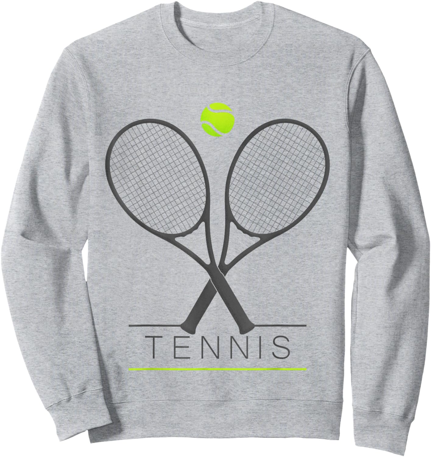 Tennis Women Men Trendy Tennis Rackets & Ball Sweatshirt - Sweatshirt | Ash