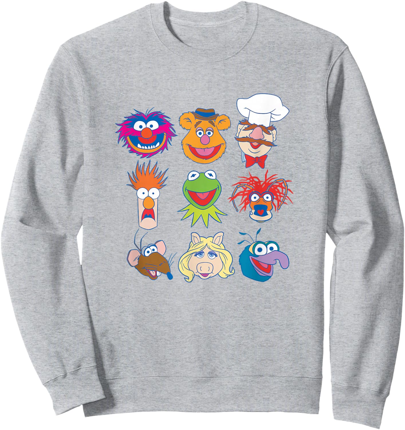 Disney The Muppets Classic Characters Group Shot Logo Sweatshirt - Sweatshirt | Ash