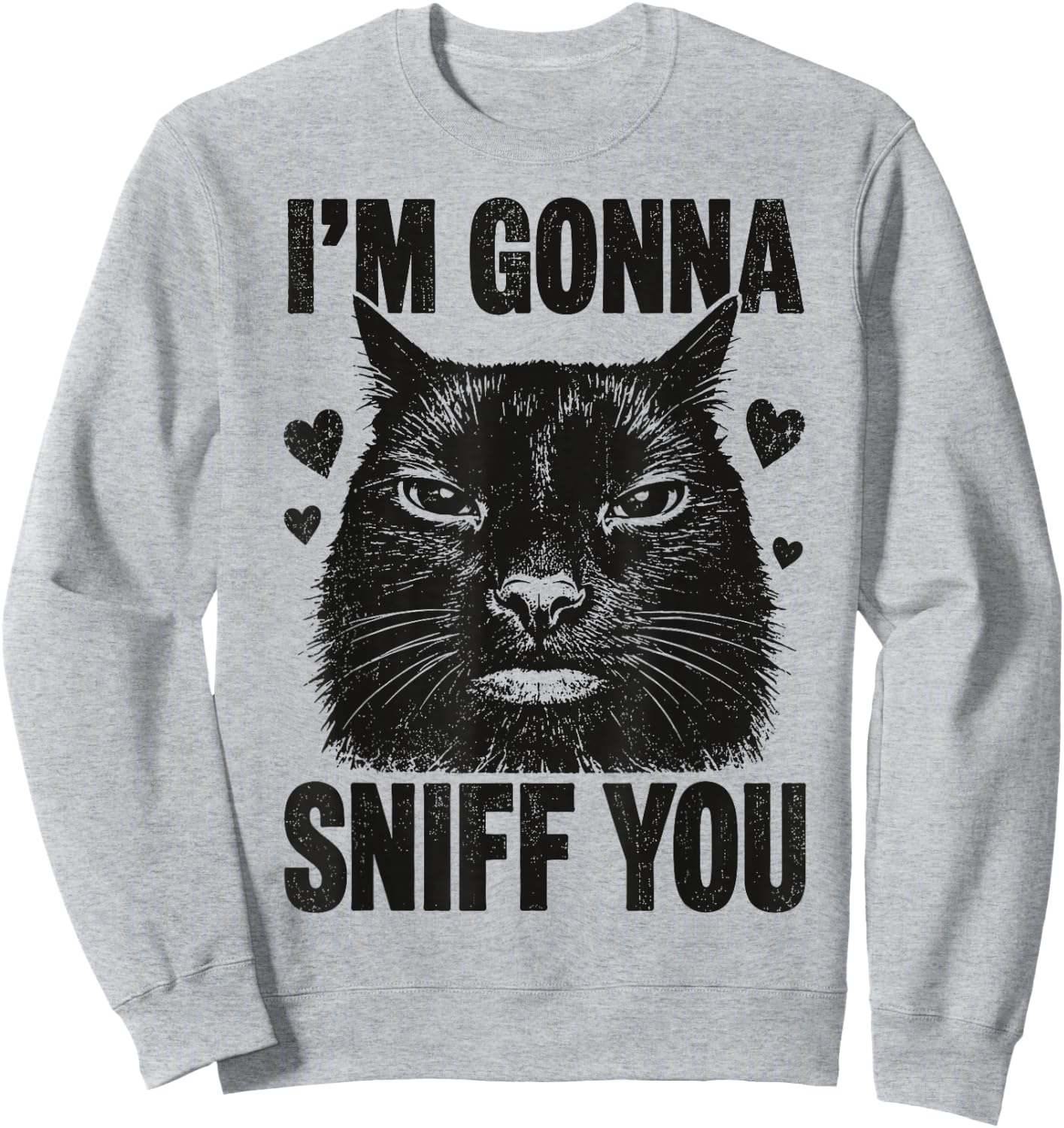 I'm Gonna Sniff You Funny Black Cat Sweatshirt - Sweatshirt | Ash