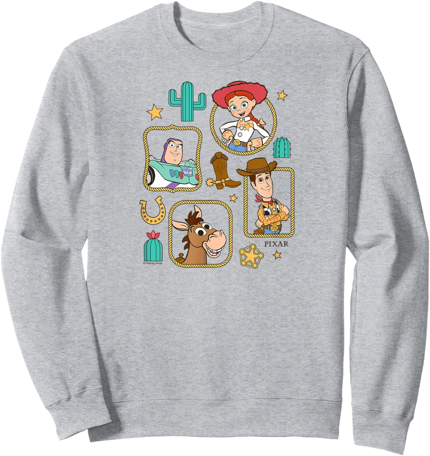 Toy Story 5 - Woody Jessie Buzz Bullseye Western Frames Sweatshirt - Sweatshirt | Ash