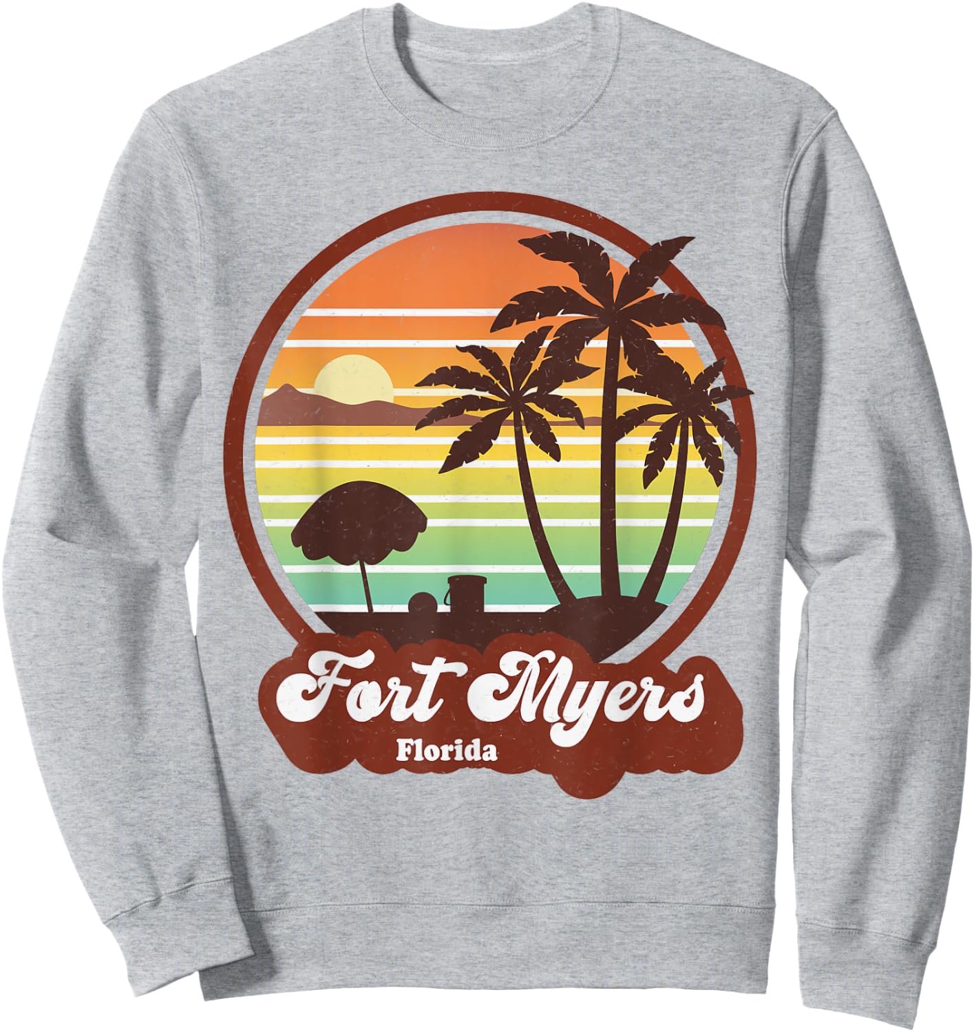 Vintage Fort Myers Beach Souvenirs Florida Beach FL Retro Sweatshirt - Sweatshirt | Ash