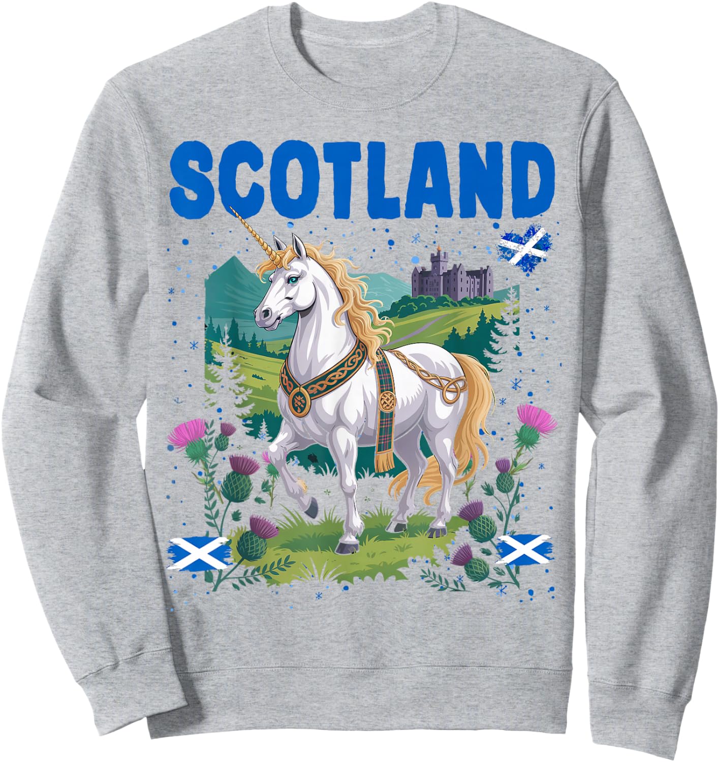 Scotland Themed Outfit Idea & Scottish Unicorn Sweatshirt - Sweatshirt | Ash