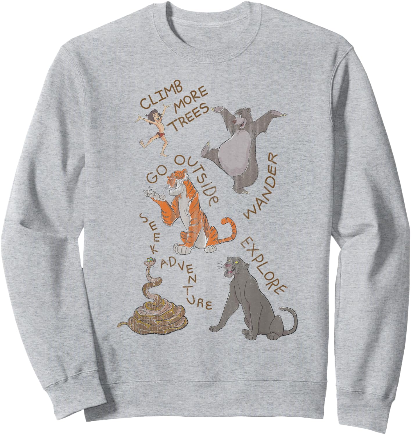 Disney The Jungle Book Inspirational Group Poster Sweatshirt - Sweatshirt | Ash