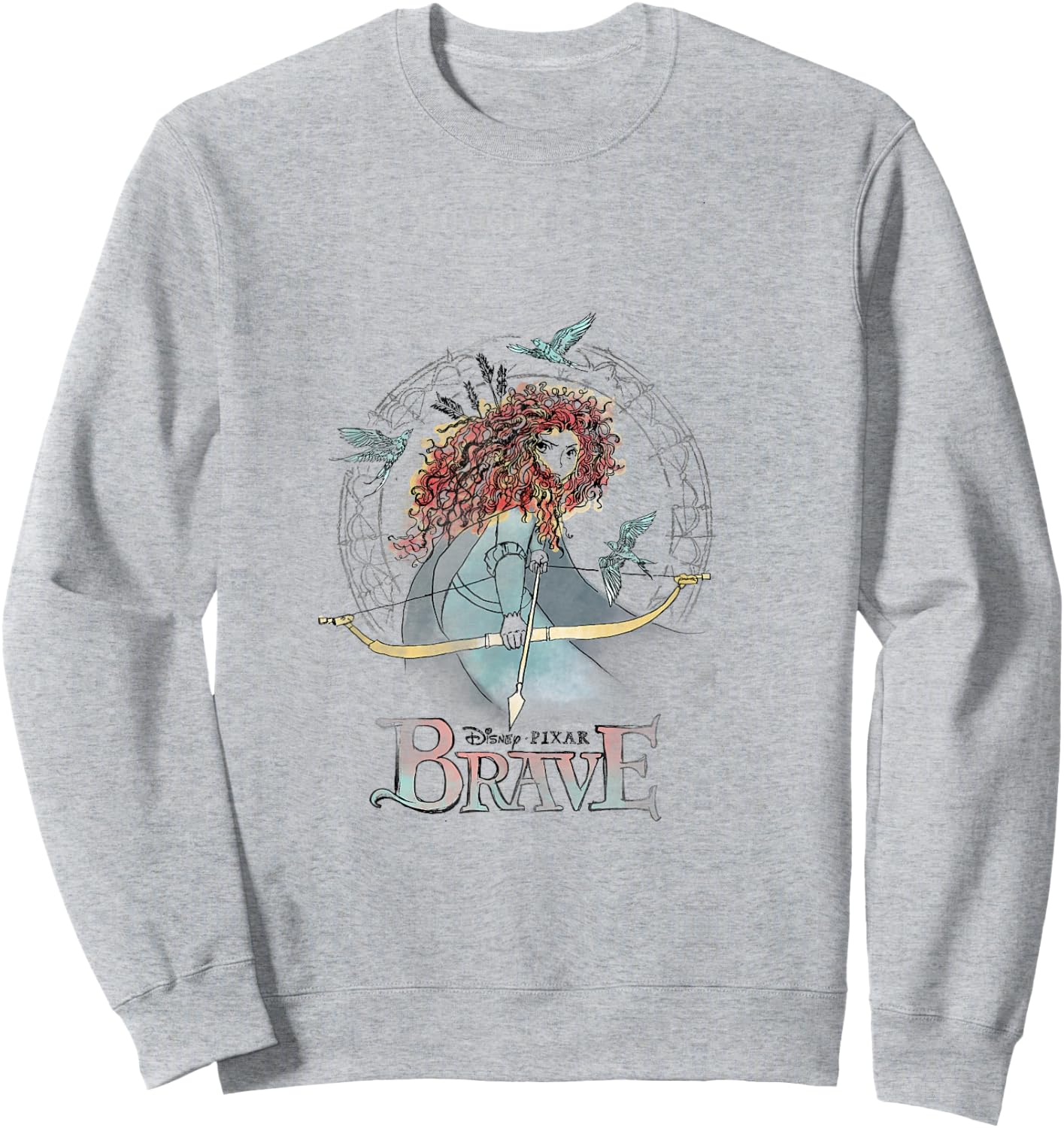 Disney Brave Merida Water Color Sketch Graphic Sweatshirt - Sweatshirt | Ash