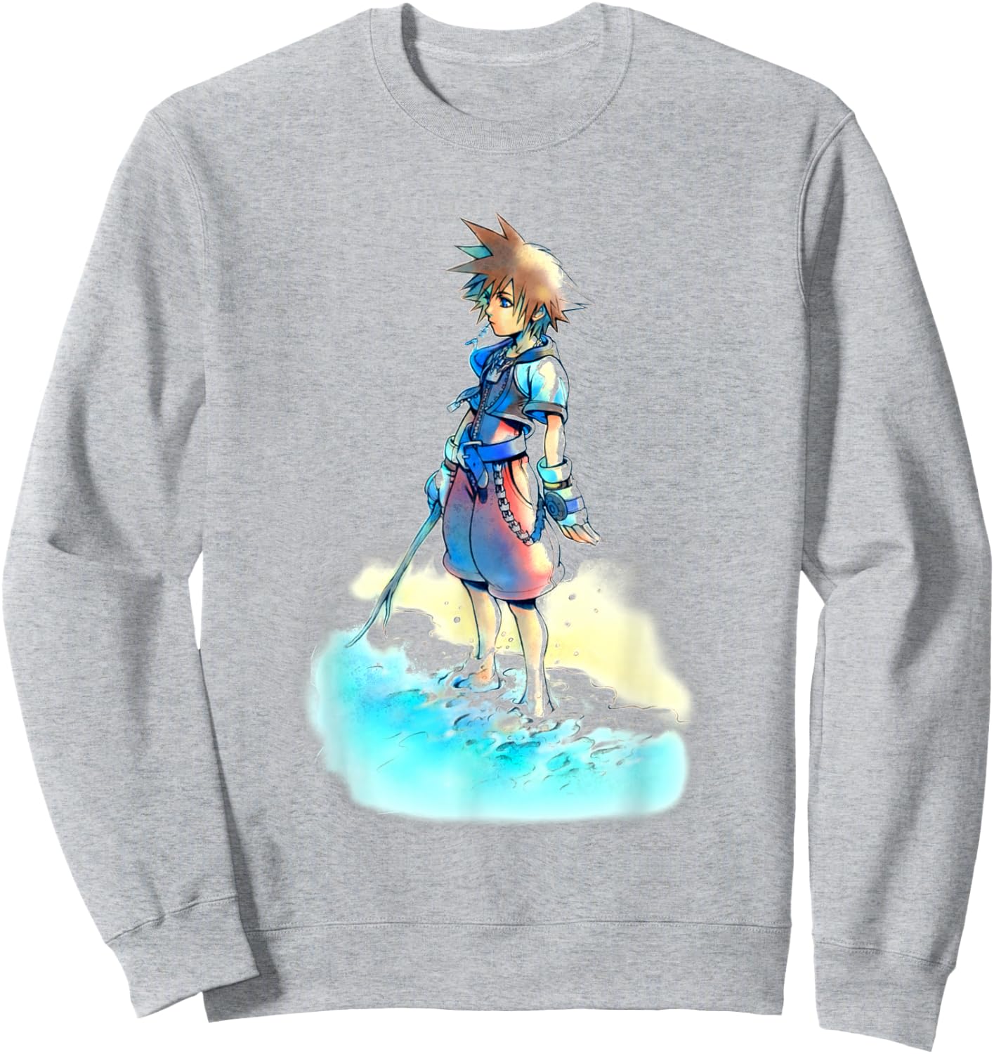 Disney Kingdom Hearts Sora Beach Sketch Sweatshirt - Sweatshirt | Ash