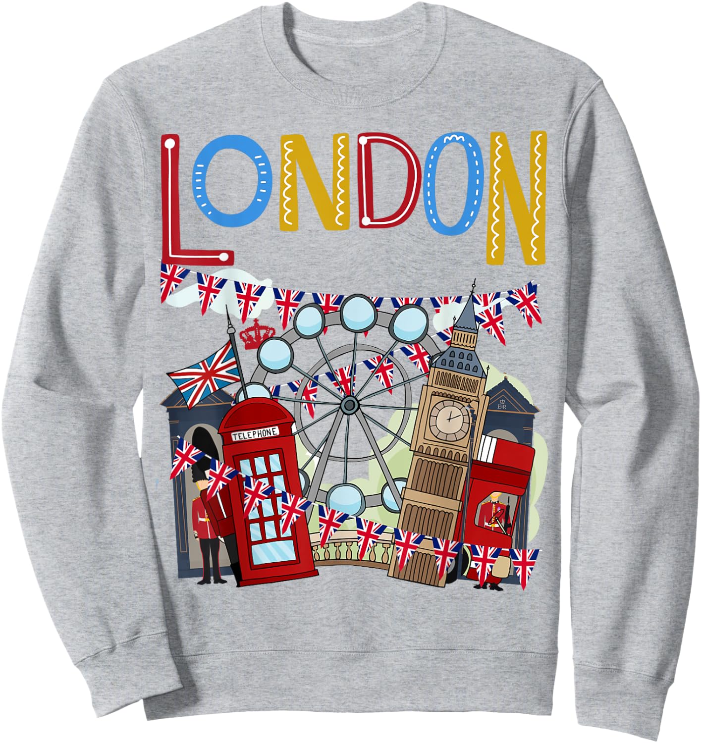 London Souvenirs Idea For Kids & British Memorabilia London Sweatshirt - Sweatshirt | Ash