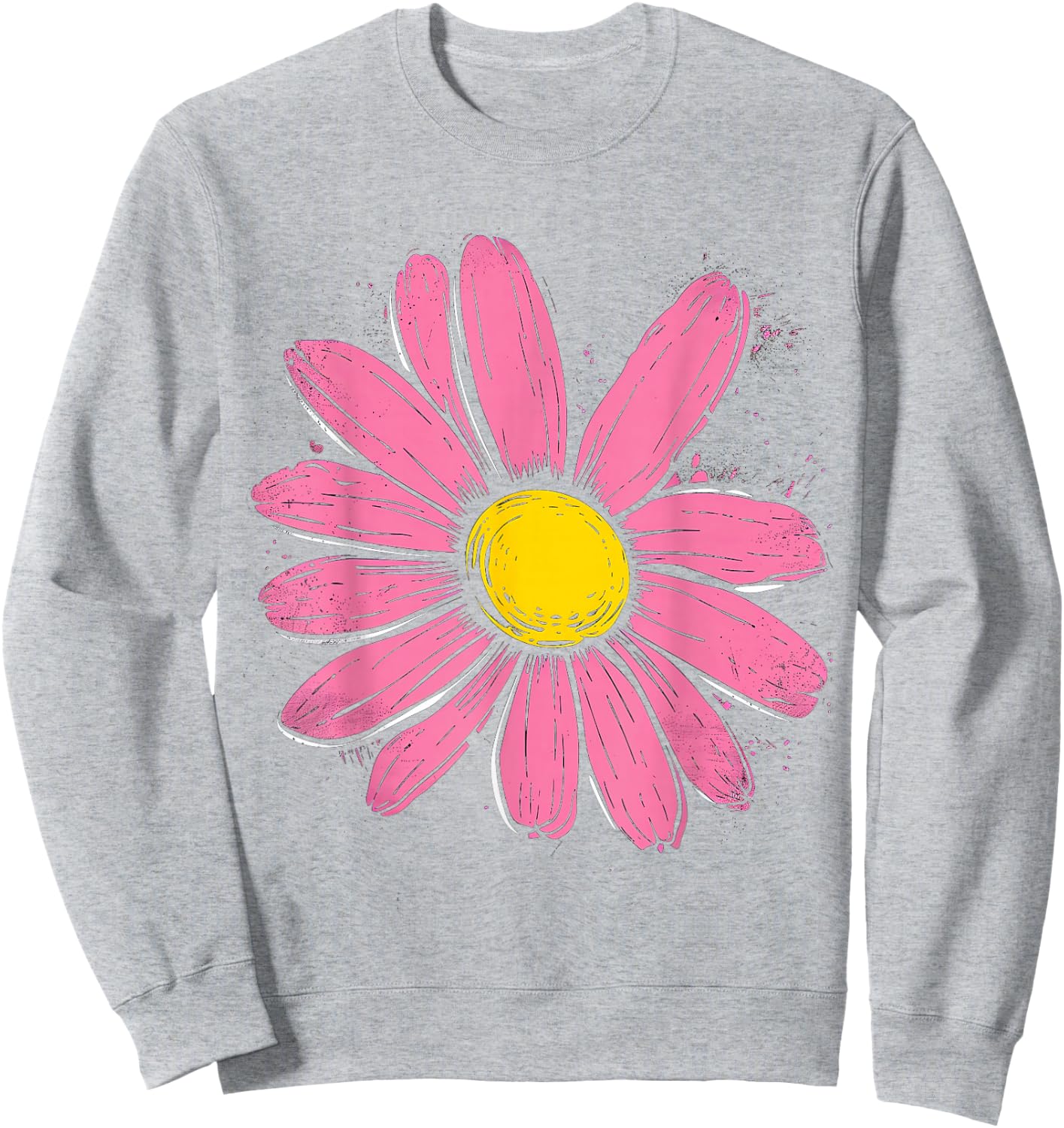 Pink Daisy Hippie Flower Daisy Garden Girls , White Sweatshirt - Sweatshirt | Ash